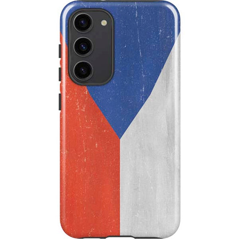 Czech Republic Flag Distressed Galaxy S23 Plus Pro Case